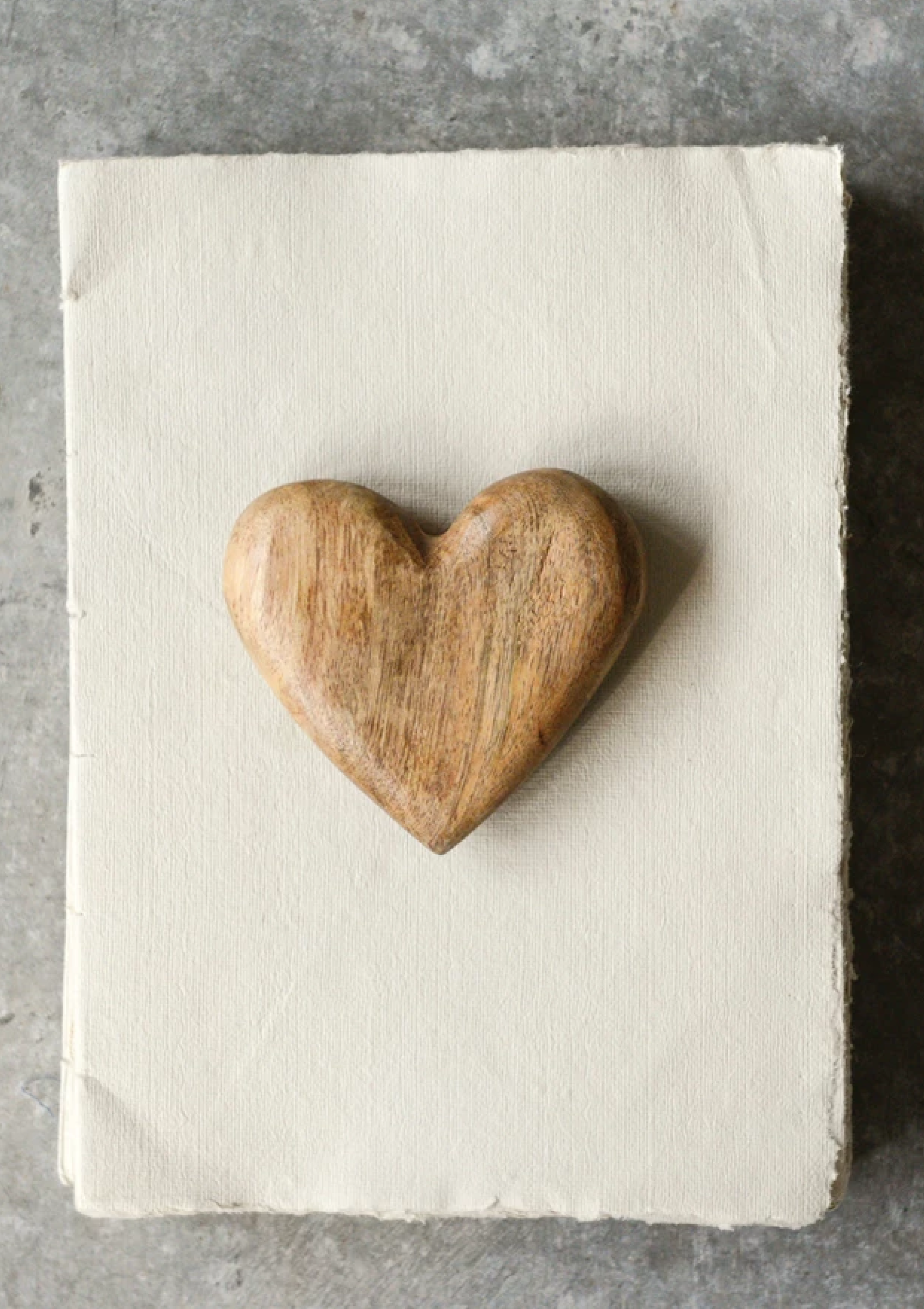 Smooth Carved Mango Wood Heart