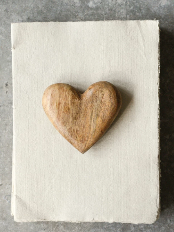 Smooth Carved Mango Wood Heart