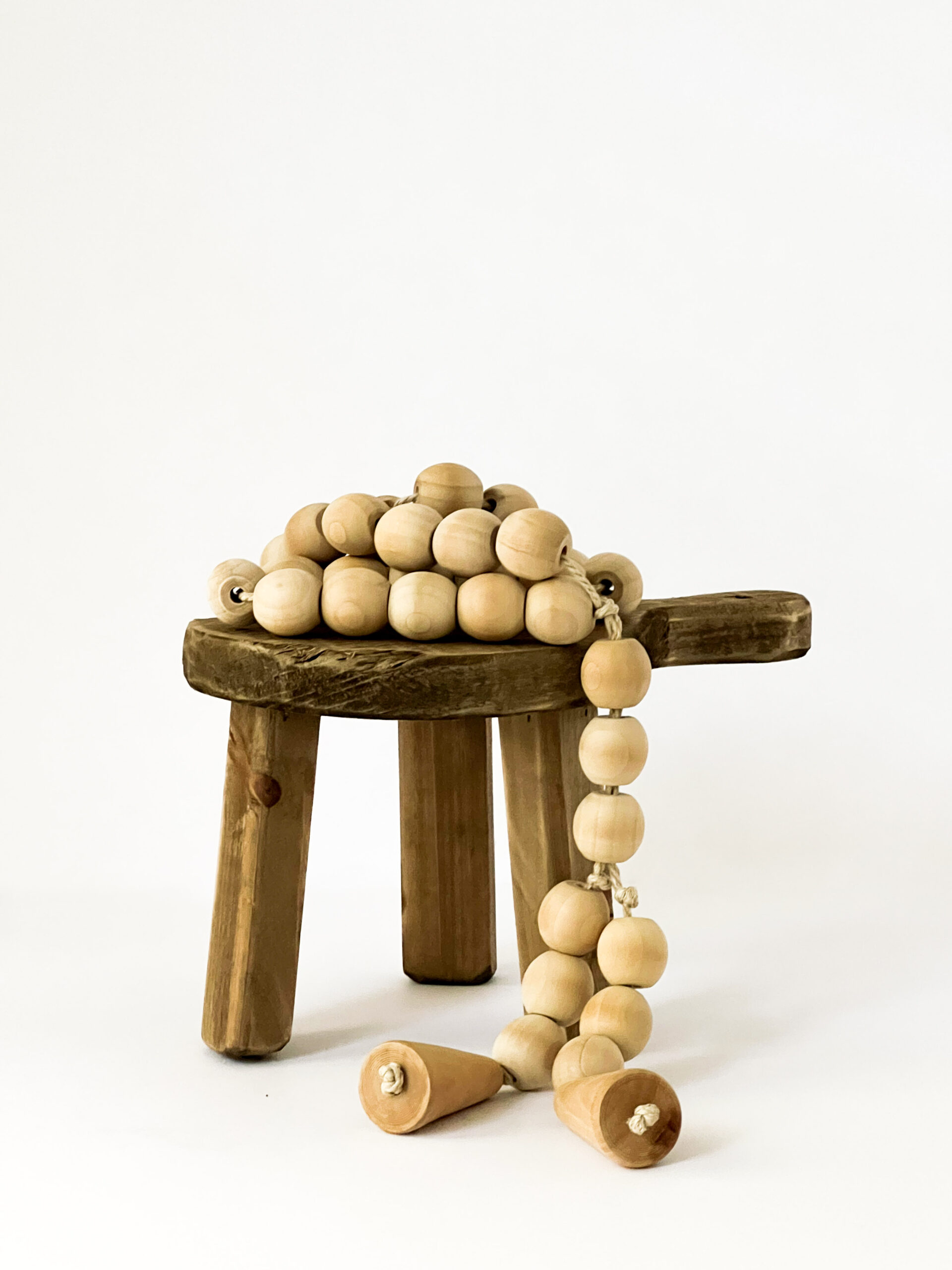 100% Recycled Wood Mini Round Stacking Stool - Image 2