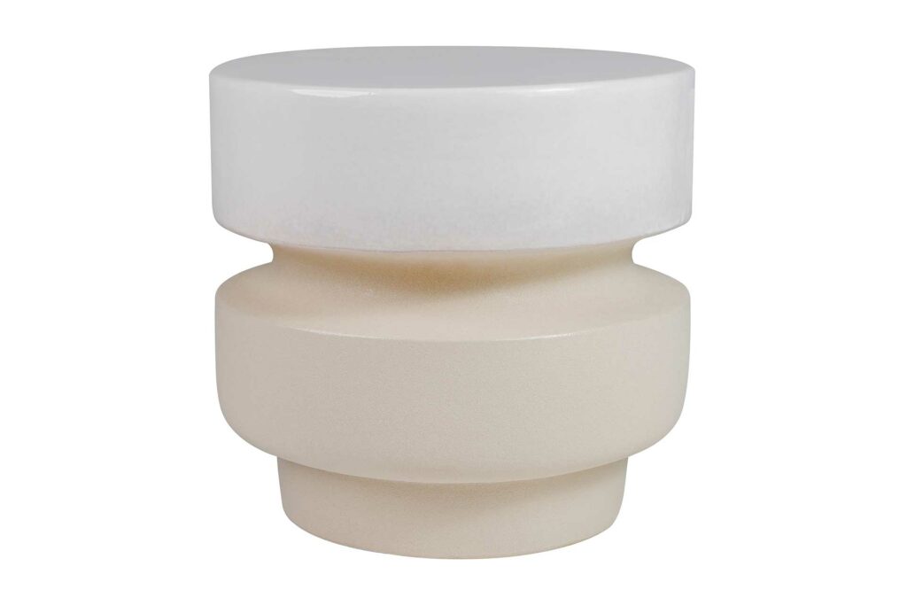 Balance Stool/Accent Table 16” – Mist Semi-Gloss Top / Sand Matte Bottom