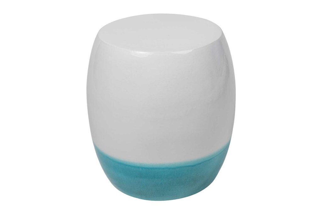 Bud Stool/Accent Table 17” – Mist Gloss Top / Turquoise Gloss Bottom-Turquoise