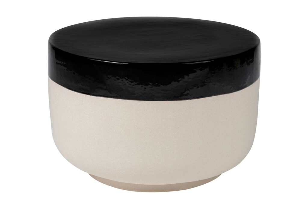 Serenity Grazed Side Table 20” – Jet Gloss Top / Sand Matte Bottom-sand_1_main_web