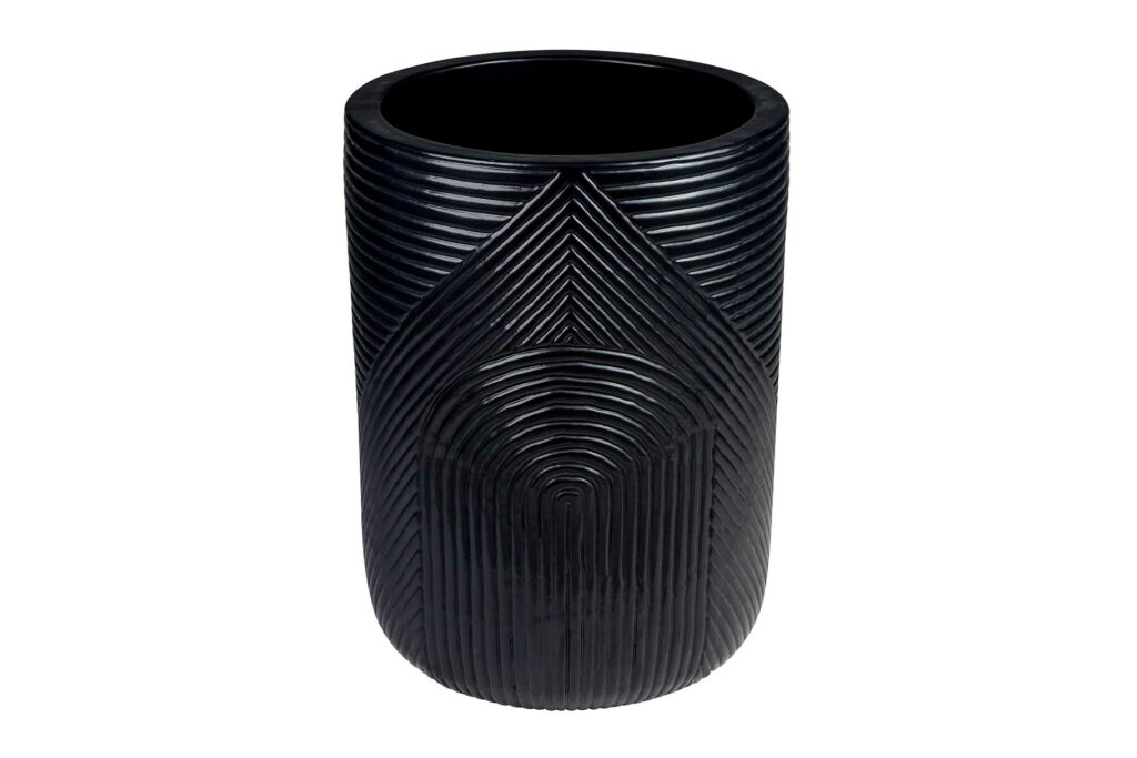 Serenity Textured Planter Set / 1 Large, 1 Small – Coal Semi-Gloss