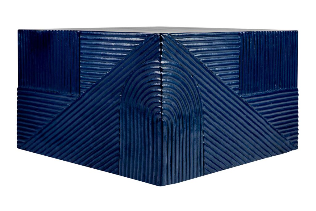 Serenity Textured Square Table 24” – Indigo Semi-Gloss