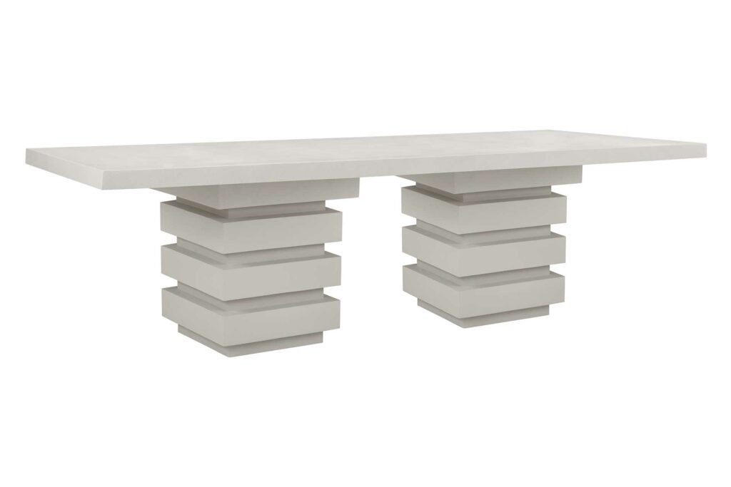 Meditation Rectangle Dining Table 108” With Limestone Bases